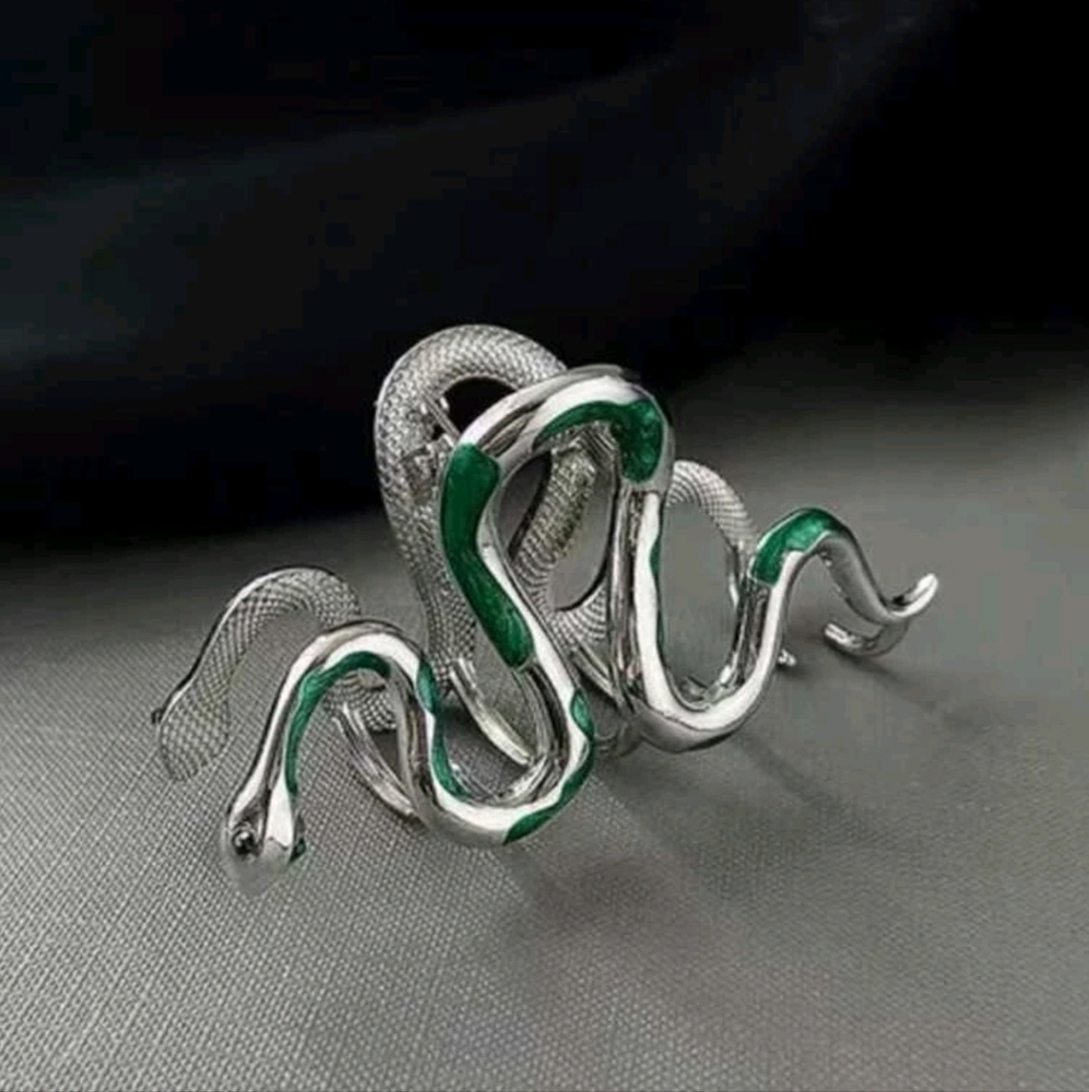 Original Snake Green Metal Plated Hair Claw